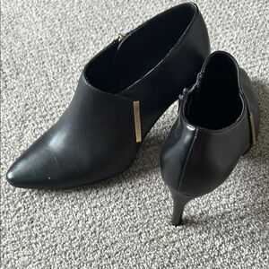 Calvin Klein Black Ankle Booties with Metallic Accent